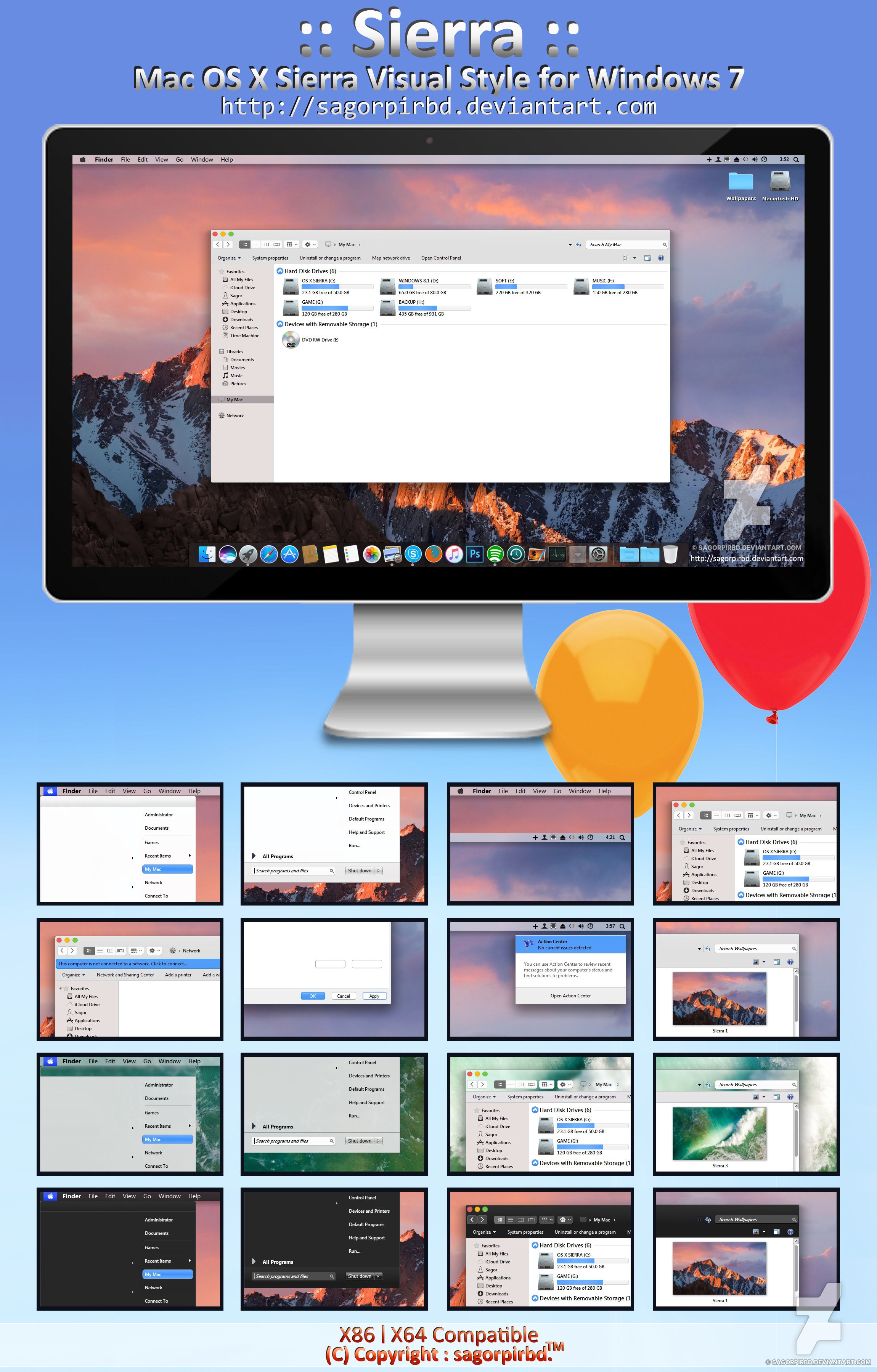 mac large theme for windows 7